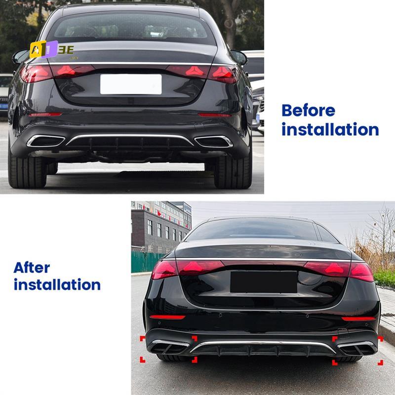 A03E-Car Tail Throat Decor Frame For Mercedes-Benz E W214 2024+ Car Exhaust Pipe Trim Cover Stickers