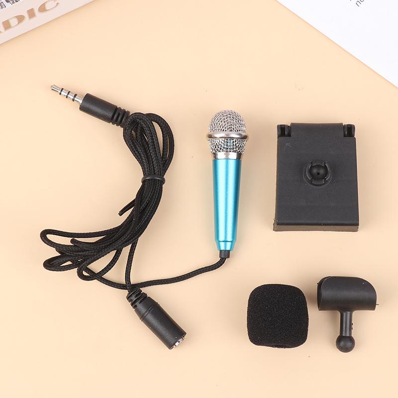 1Pc 3.5Mm Mini Microphone With Stand Stereo Studio Mic For Smart Phone Laptop Desktop Handheld Microphone Portable Mini Mic