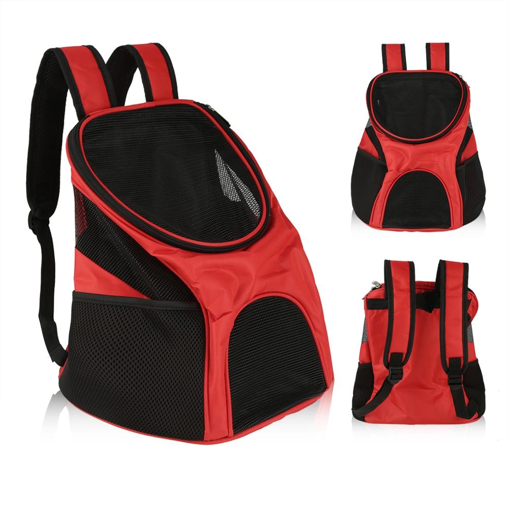 Portable Dog Cat Pet Double Shoulder Carrier Bag Backpack Breathable Mesh Travel Outdoor Blue