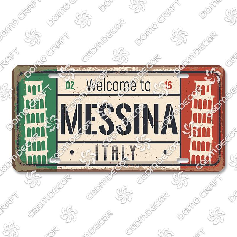 

Italy Cities Poster Metal Tin Signs Rome Milan Turin Metal Plate Retro Wall Decor Garage Car Club Living Room Home Wall Decor 15x30cm