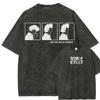 Mens Essential Summer Cotton Washed T Shirt Featuring The Spike Spiegel Pattern Print From The Anime Series Cowboy Bebop