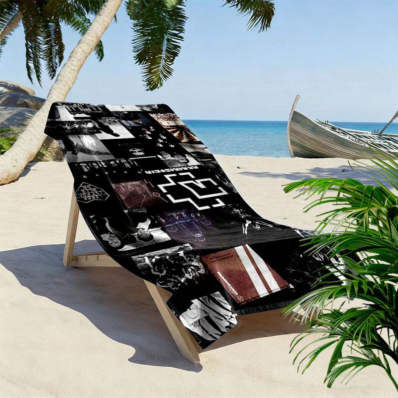 Rammstein Print Beach Towel, Large Soft Quick Dry Towel for Beach Camping Swimming