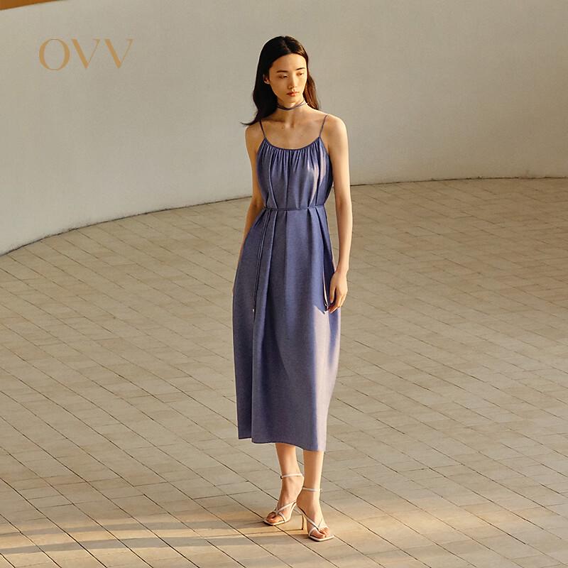 OVV Women s Twill Silk Faux Denim Print Camisole Midi Dress XL