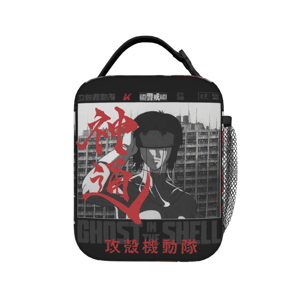 The Glitch In the Ghost Insulated Lunch Bags Large Ghost In The Shell Reusable Cooler Bag Tote Lunch Box  Food Storage Bags