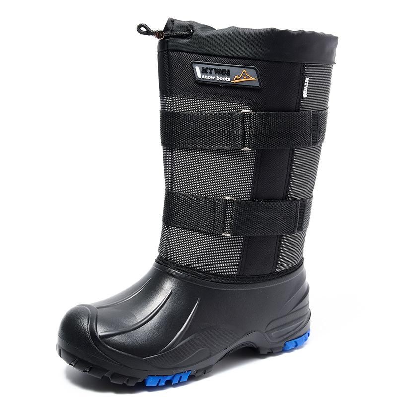 Fashion Men's Snow Boots Waterproof Steel Nails Midtube Fishing Boots Plus Velvet Anti-cold Boot for Men Winter Outdoor Camouflage Boots