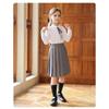 Anti-wrinkle Kids Girls Pleated Skirt Solid Color Midi Length Preppy Style Versatile Casual School Skirt for Girls Daily Wear