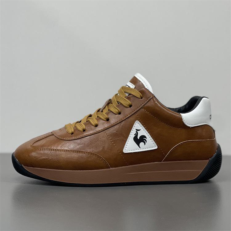 2025 Rooster Forrest Gump Men's Winter Fleece-Lined Leather Sneakers: Warm, Genuine Leather Low-Top Sports Shoes