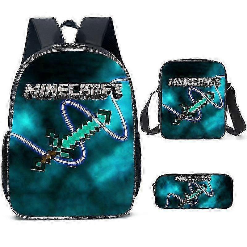 Minecraft Primary And Secondary School Schoolbags Minecraft Game Peripheral Backpack Three-piece Set high quality