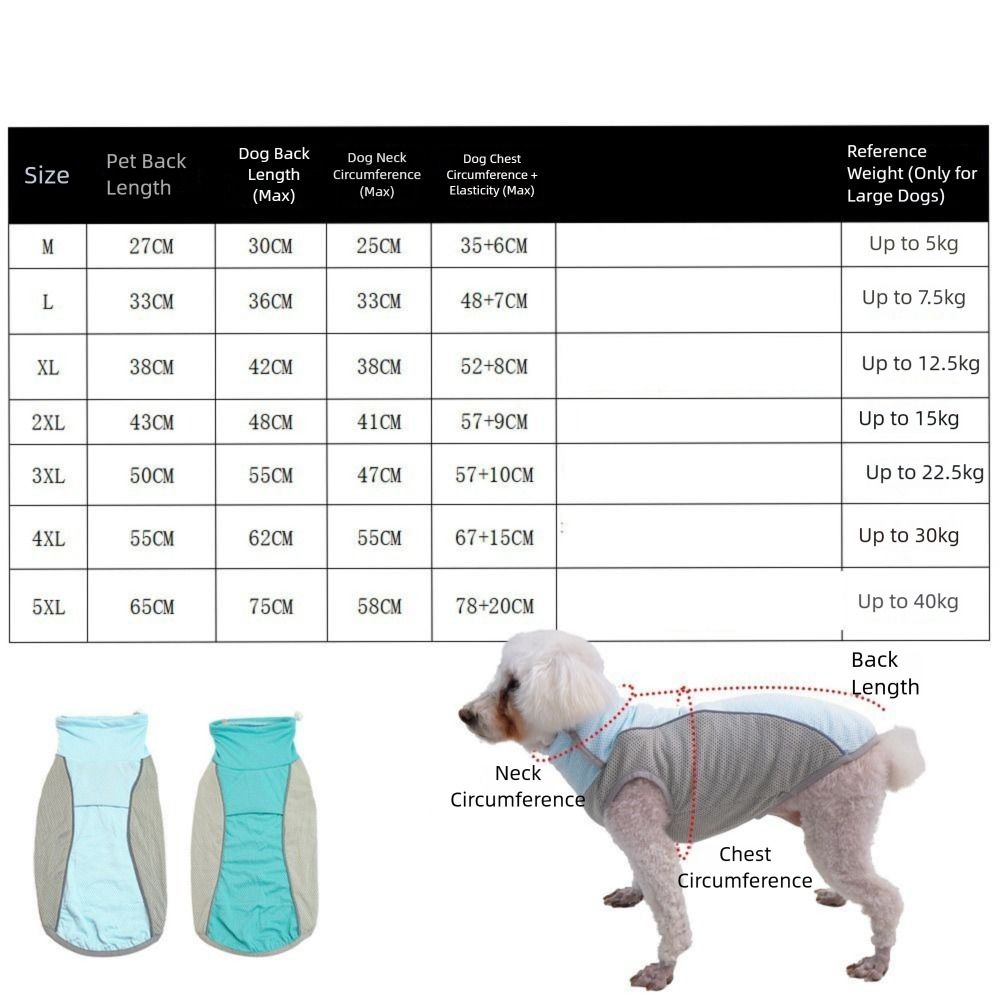 Quick Dry Pet Sleeveless Clothes Thin Fabric Pet Costumes Dog Cooling Vest  Beach Walk