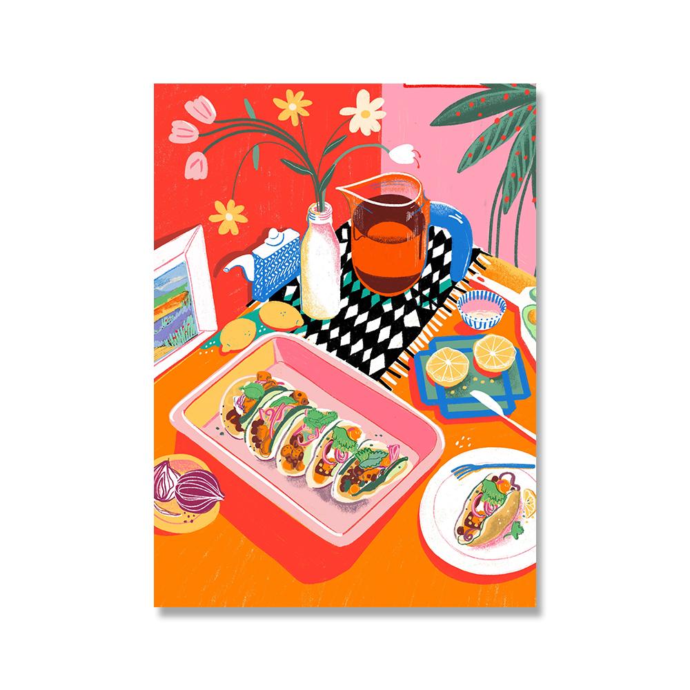 Japanese Food Posters Wall Art Canvas Prints Painting Sushi Sake Fruit Painting Decorative Picture Nordic Dining Room Decoration