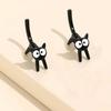 1 Pair Stud Earrings Piercing Style Polished Surface Cat Design Detachable Ear Studs Women Jewelry Collection