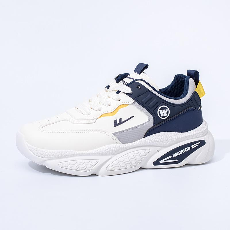Low-top leather comfortable men's shoes color matching high-value black shoes trendy platform shoes