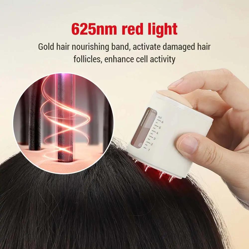 Scalp Applicator Essential Oil Liquid Guide Comb Vibrating Red Light Hair Growth Instrument Hair Loss Prevention Scalp Care Tool