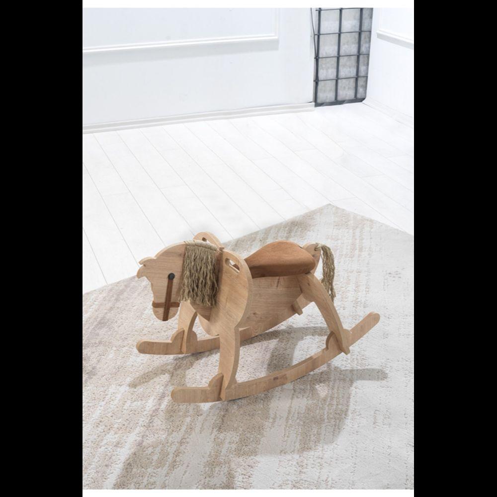 

Дерев яний коник-качалка - сидіння з нубуку