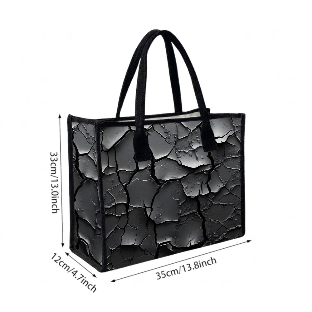 Cracked Pattern Large Tote Bag for Daily Commute Shopping