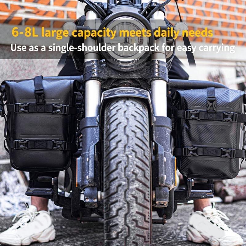 Water Resistant Motorcycle Saddlebag Featuring 20L Capacity And Easy Installation For Long Trips