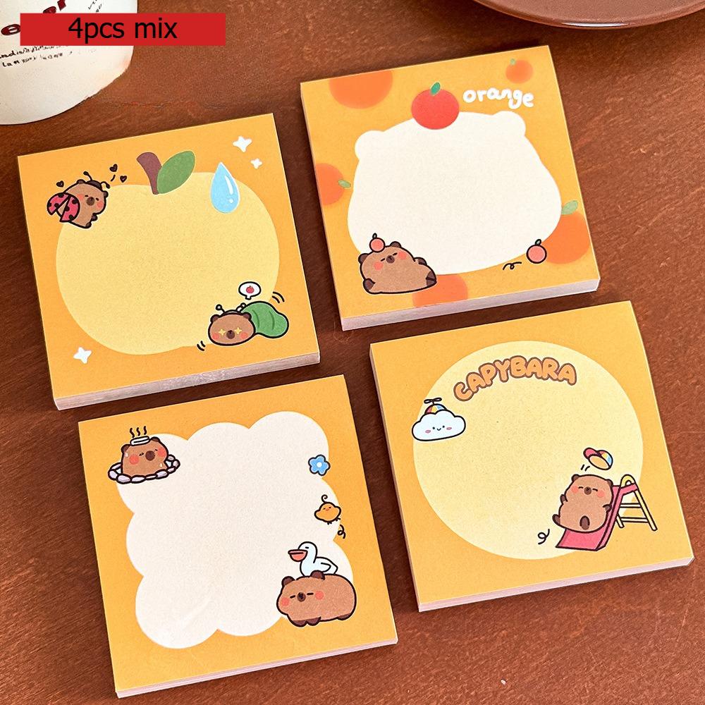 Office School Supplies Memo Pad Cute Capybara Student Cartoon Message Notes Times Girly Heart Book Kawai Stationery Gift Lovely