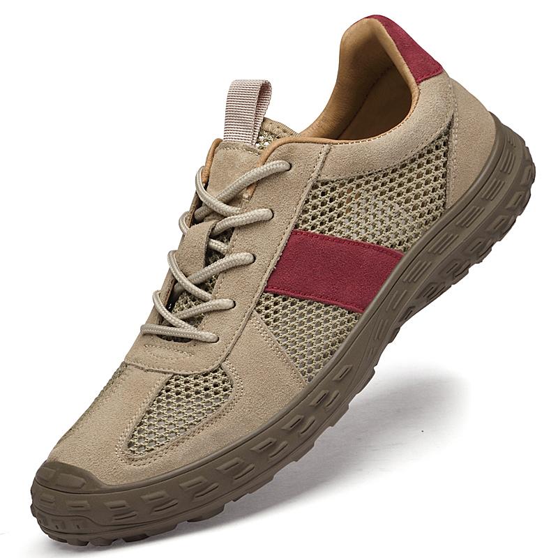 

Fashion Outdoor Male Flats Lightweight Hiking Shoes Casual Men s Running Shoes Breathable Male Walking Shoes Anti-slip Soft Men Sneakers 44 песочный