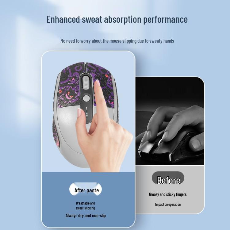 Logitech M590/M585 Anti-slip & Sweat-Absorbing Mouse Stickers with Protective Back Film