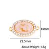 3 Colors Inlaid Zircon Oval Cameo Pendants For Necklace Making,18K Real Gold Plated Connector Charm For DIY Bracelet Material