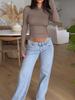 2024 Women's Y2K Slim-Fit Round Neck Solid Color Long Sleeve Top
