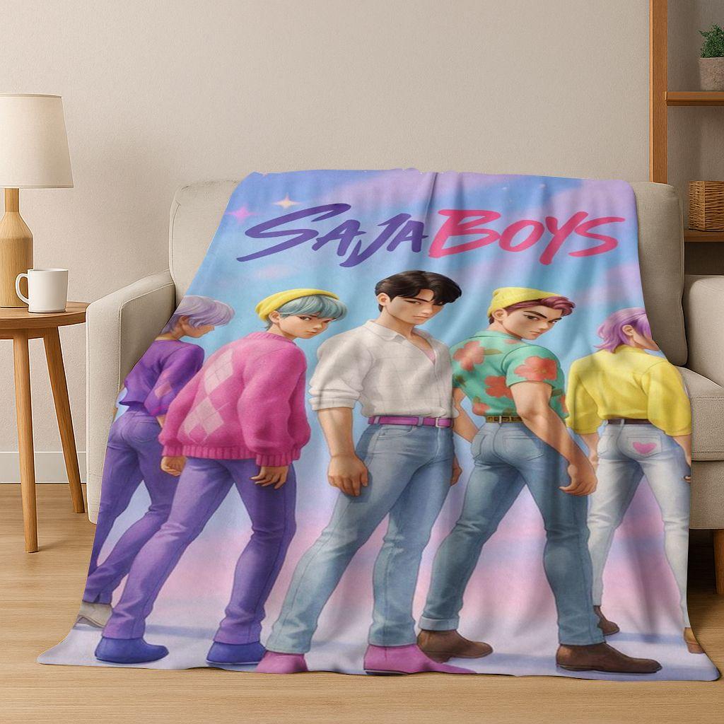 26 Stil Neue KPOP Dämonenjäger Rumi Mira Zoey Cartoon Flanell Decke, Gemütliche Weiche Überwurfdecke für Zuhause Schlafzimmer Bett Sofa Abdeckung