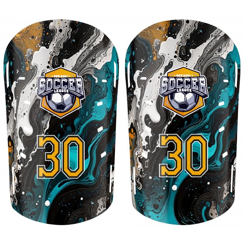 Professional Soccer Shin Guards With Sublimation Print Training Match Use