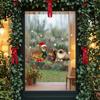 Holiday Glass Decals Christmas Static Window Stickers with Cute Reindeer Squirrel Cat Design, Removable Clings, Easy Apply Clings Waterproof