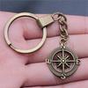 Punk Airplane Gear Steampunk Themed Antique Bronze Metal Keychain with 30mm Ring for Boys Bag Charm