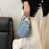 Cloth Crossbody Bag Solid Color Women's Handbag Portable Kiss Lock Shoulder Bag  Lady/Girls
