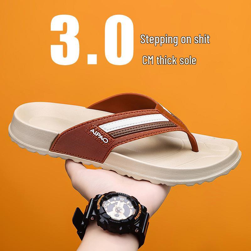 Men's Trendy Clip-Toe Non-Slip Flip Flops for Indoor & Outdoor Wear – Casual Beach Slippers