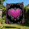 1pc Heart Ornament Outdoor Flannel Blanket Soft All Season Polyester Throw , Perfect for Picnics & Travel , Picnic Accessory