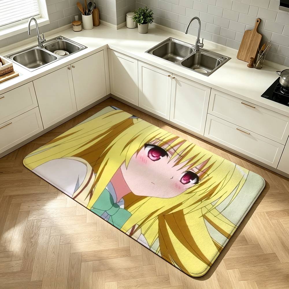 To Love Ru Golden Darkness Yami Shower Room Absorbent Small Floor Mat Soft Comfortable Decorative Foot Mat