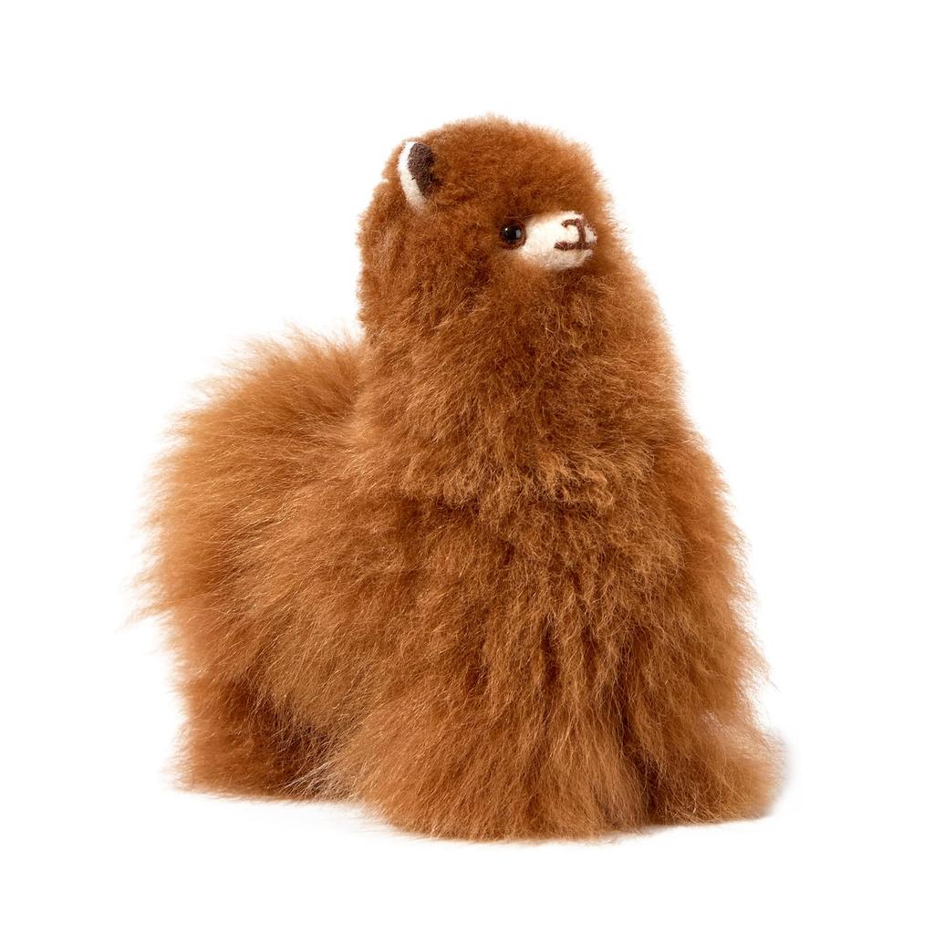 INJOI Alpaca Plush Toy, Fluffy and Cute, Handmade with Rare Natural Alpaca Fur, Perfect for Anniversaries and Special Occasions, As a Gift (15cm,