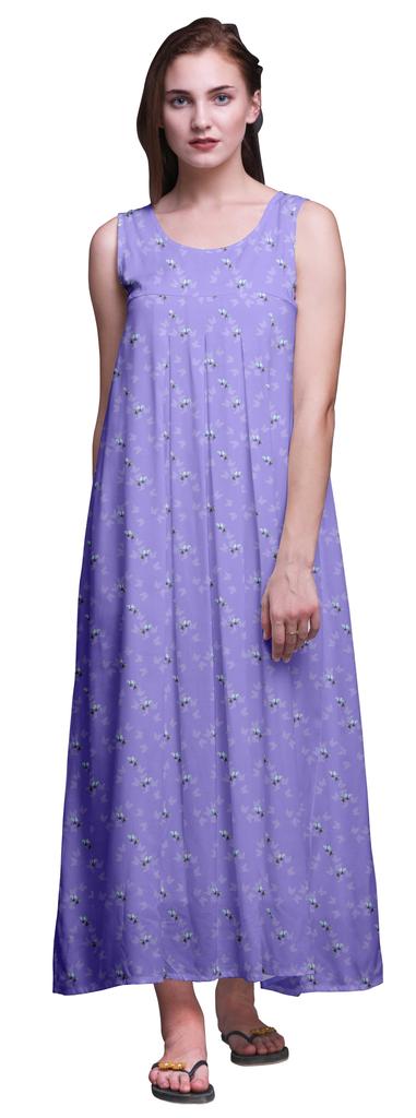 Bimba Rayon Rayon Nightgowns For WomenA   Maxi Printed Sleepwear Night