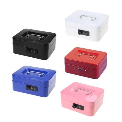 Standard Steel Cash Box with Combination Lock Small / Middle Size Cash Box Metal Safe Boxes