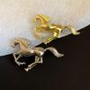 Chinese New Year Metal Horse Brooch Jewelry Accessories Animal Lapel Pins  New Year Gifts