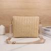 Fresh and simple woven small square bag spring and summer new splicing lock crossbody shoulder bag women's bag mobile phone bag