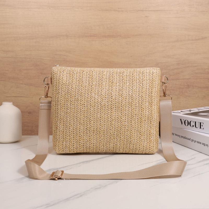 Fresh and simple woven small square bag spring and summer new splicing lock crossbody shoulder bag women's bag mobile phone bag