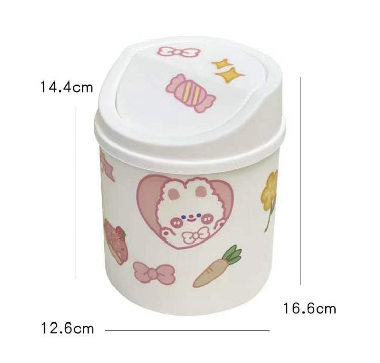 Garbage Can Clean Workspace Storage Box Home Desk Mini Desktop Bin Small Trash Can Tube with Cover Bedroom Trash Can белый