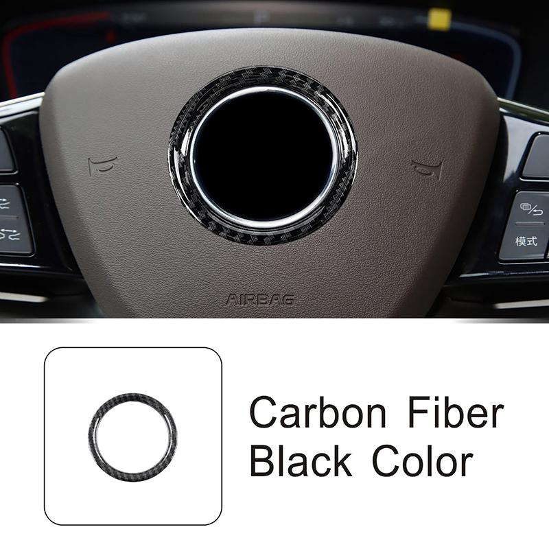 Car Styling Steering Wheel Ring Decoration Cover Trim For BYD Han  Carbon Fiber Color Interior Accessories 1 piece