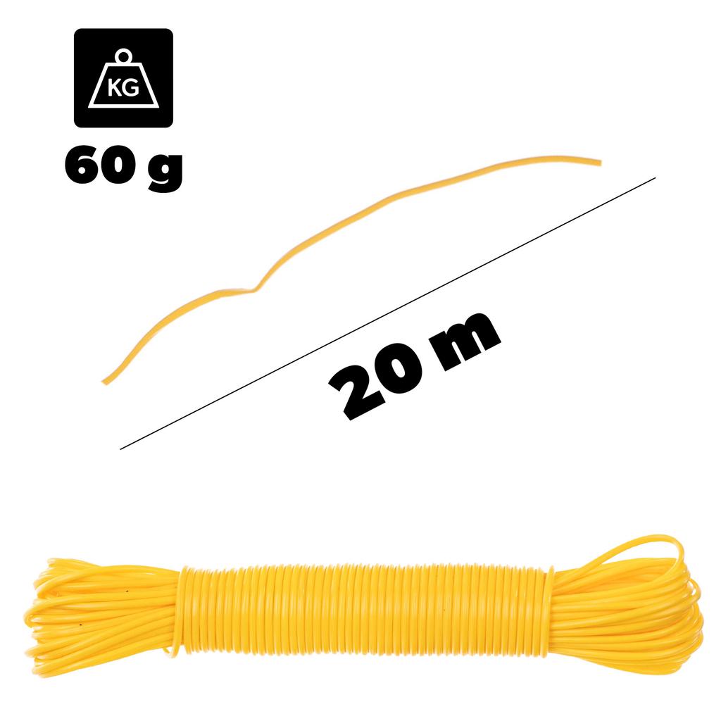 KADAX Clothesline Cord for Laundry 20 Meters Strong with Core String Balcony