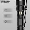 Strong Light Flashlight Telescopic Zoom Aluminum Alloy Flashlight TYPE-C Fast Charging Far Spot Outdoor Searchlight