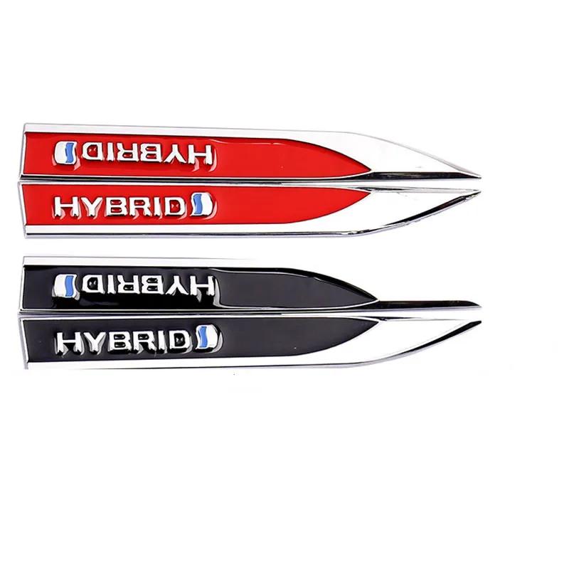 Metal Badge for Car Side Bumpers Stickers for Toyota HYBRID Synergy Drive Prius Camry Rav4 Crown Auris 2 Pieces