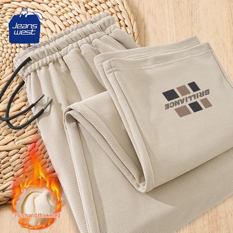 JEANSWEST CLUB Мужские утепленные флисом тяжелые брюки прямого кроя на кулиске 3XL