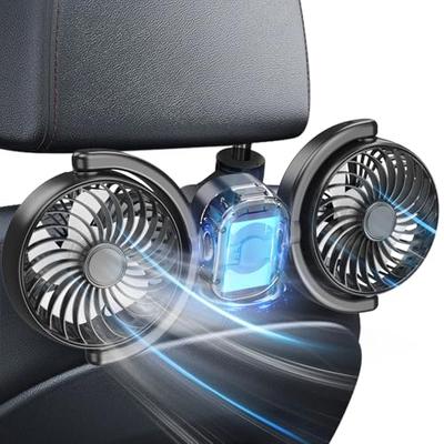 [2026 Improved Wireless Car Fan] Dealswin Car Fan, Rechargeable, 3-Level Airflow, Powerful Airflow, Car Fan for Back Seats and Headrests, Low Noise, U
