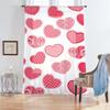 1PCS white-based pink patterned love-shaped gauze curtain   romantic style   perfect for Valentine's Day   bedroom   and living room