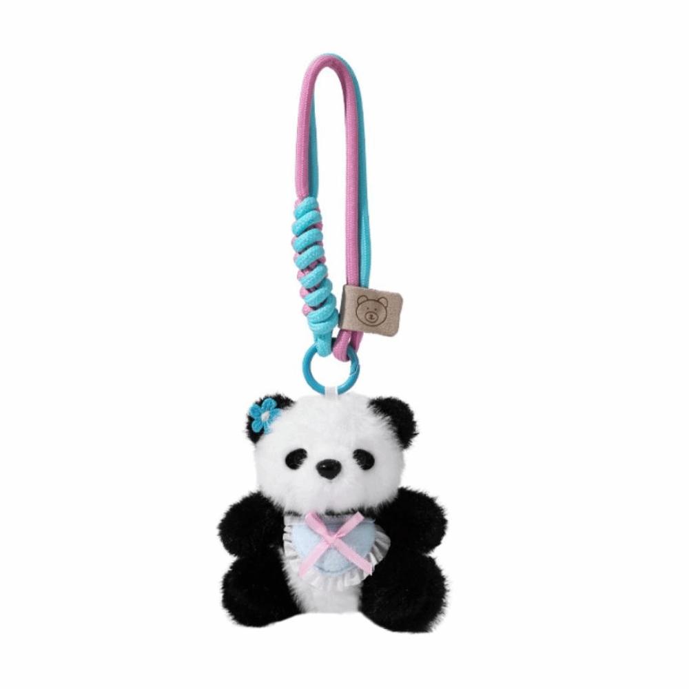 Backpack Decoration Bow Bear Keychain Bag Pendant Plush Key Ring Panda Plush Doll  Women Girls