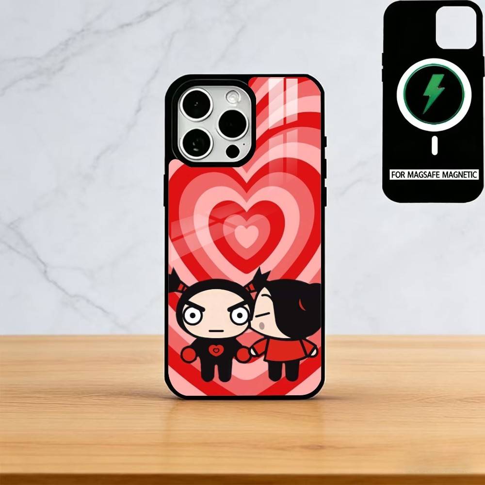 Pucca-A Cartoon G-Garu-U Phone Case For iPhone17,16,15,14,13,12,11 Plus,Pro Magnetic For Magsafe Wireless Charging iPhone11Pro