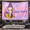 Kpop Demon Hunters Personalized Tapestry Support Custom Name, Wall Art Home Decoration
